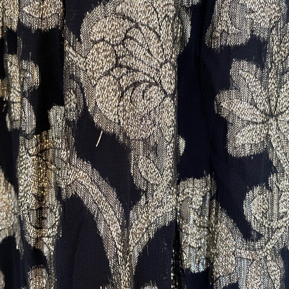 Anthropologie Black and Metallic Gold Swing Mini Dress, Size Medium - Picture 7 of 12